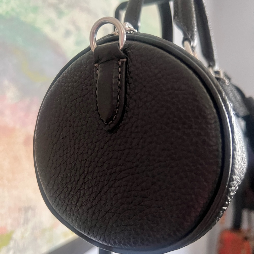 Coach Black Pebbled Lacey Barrel Bag - Picture 3 of 6